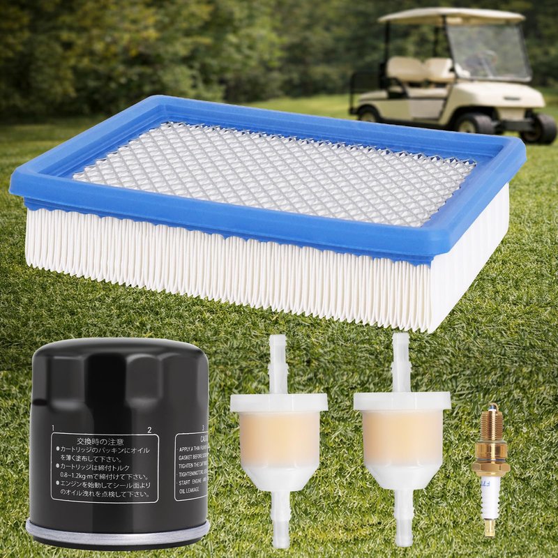 Podoy Golf Cart Tune Up Kit Compatible with Club Car DS 1992-2004 4-Cycle Gas Cart with FE290 FE350 Engines 1015426 1016467 41016467 1013684 1014522 102003201Air Oil Fuel Filter and F7TC Spark Plug