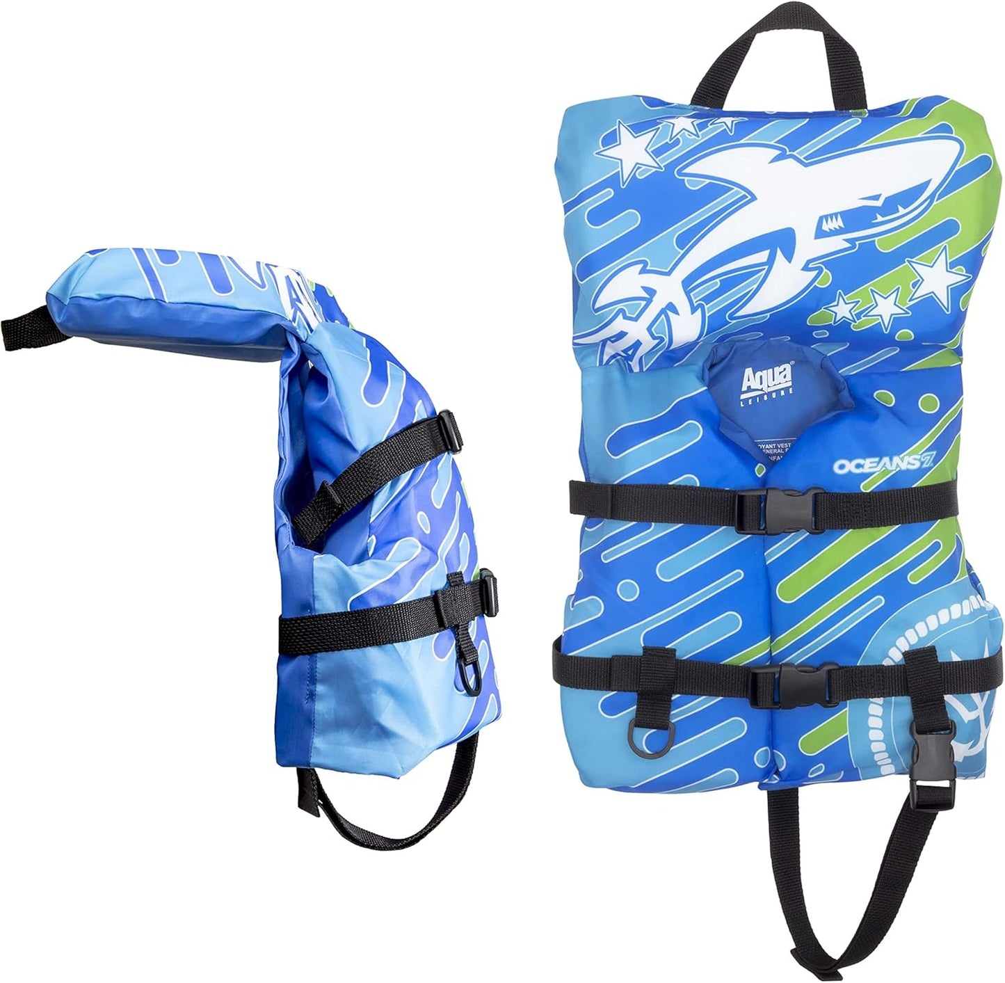 Oceans 7 Life Jacket - US Coast Guard Approved Infant & Youth Vest | Type II & III Personal Flotation Device