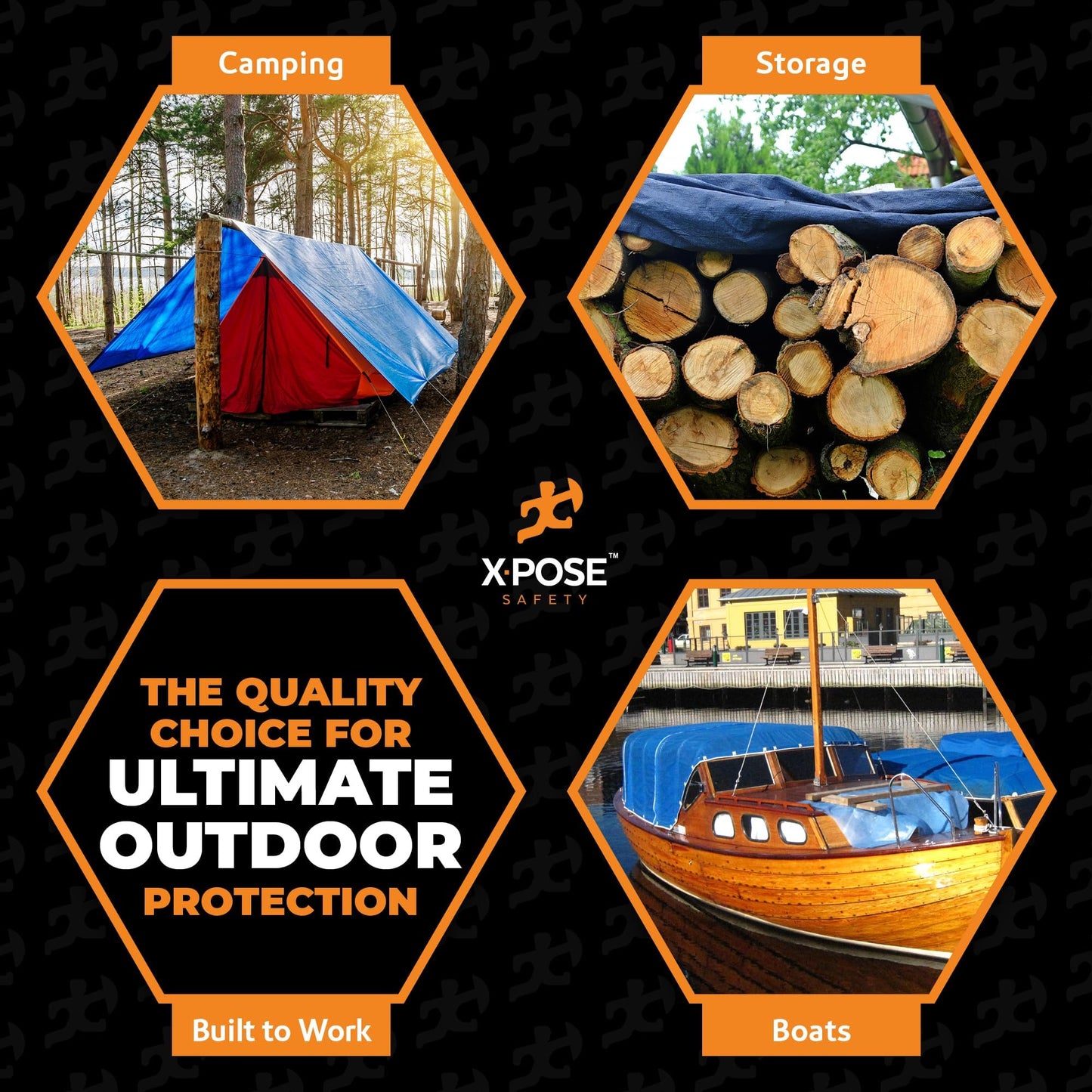 Better Blue Poly Tarp 25' x 40' - Multipurpose Protective Cover - Lightweight, Durable, Waterproof, Weather Proof - 5 Mil Thick Polyethylene - by Xpose Safety