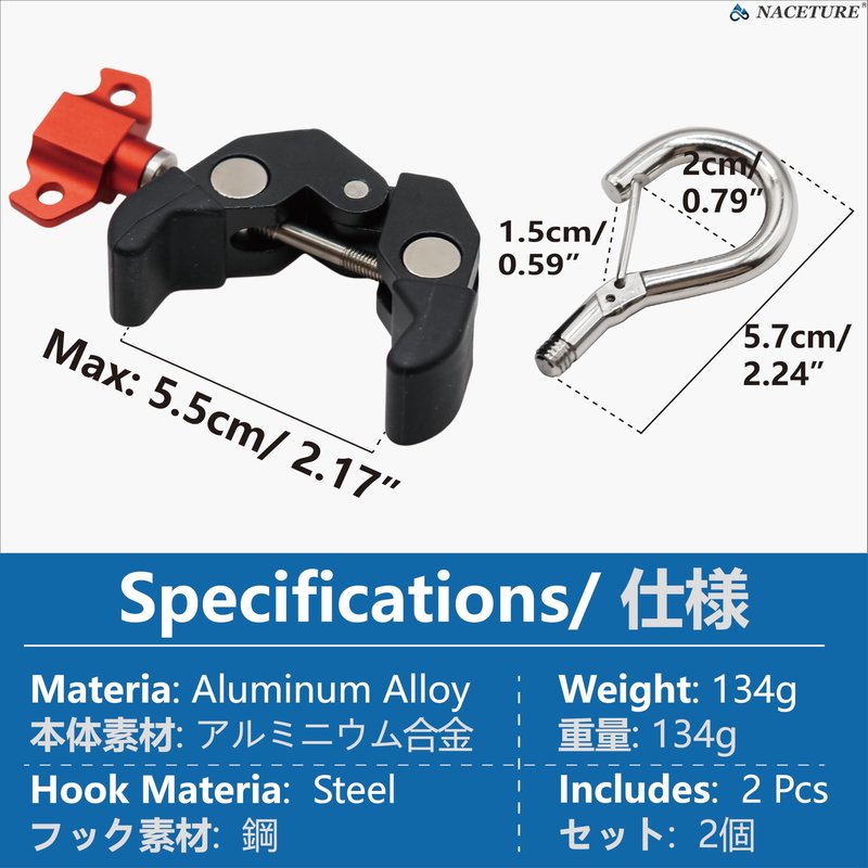 Car Tent Holder Hooks- Secure & Scratch Free Car Roof Mount Camping Hooks with Easy to Install Knob Mechanism & Carabiner Clip- Anchor Awning Hooks for Campers- Durable Outdoor Tent Hooks for Car