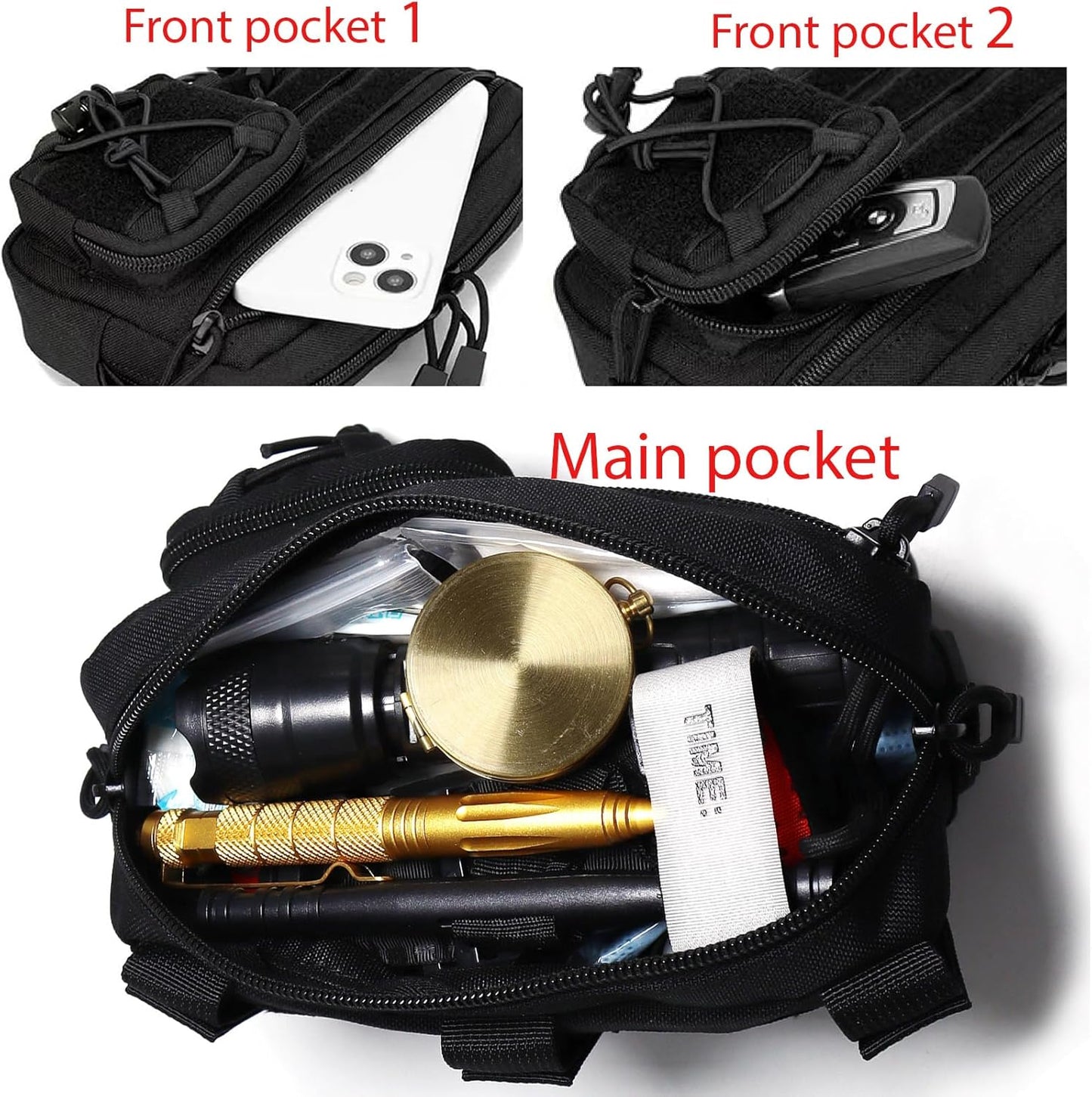 Skiennix Tactical Molle Utility Pouch - Compact EDC Tool Bag for Phones & Medical Supplies | Mini Waist Size