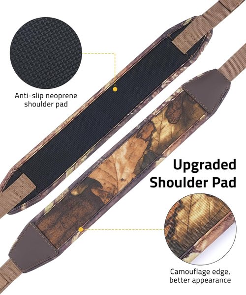CVLIFE Two Point Rifle Sling - Wide Neoprene Padding, Metal Swivels, Adjustable Length for Outdoor Use