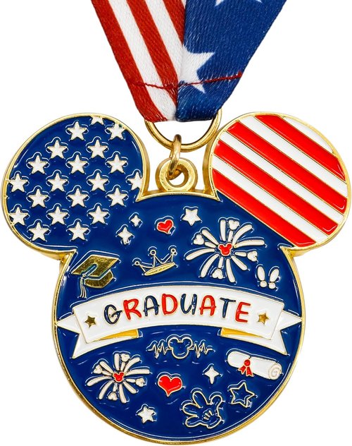 GraduatePro Kindergarten Graduation Medal - Rainbow Neck Ribbon | 2-Inch Kids Award Medallion