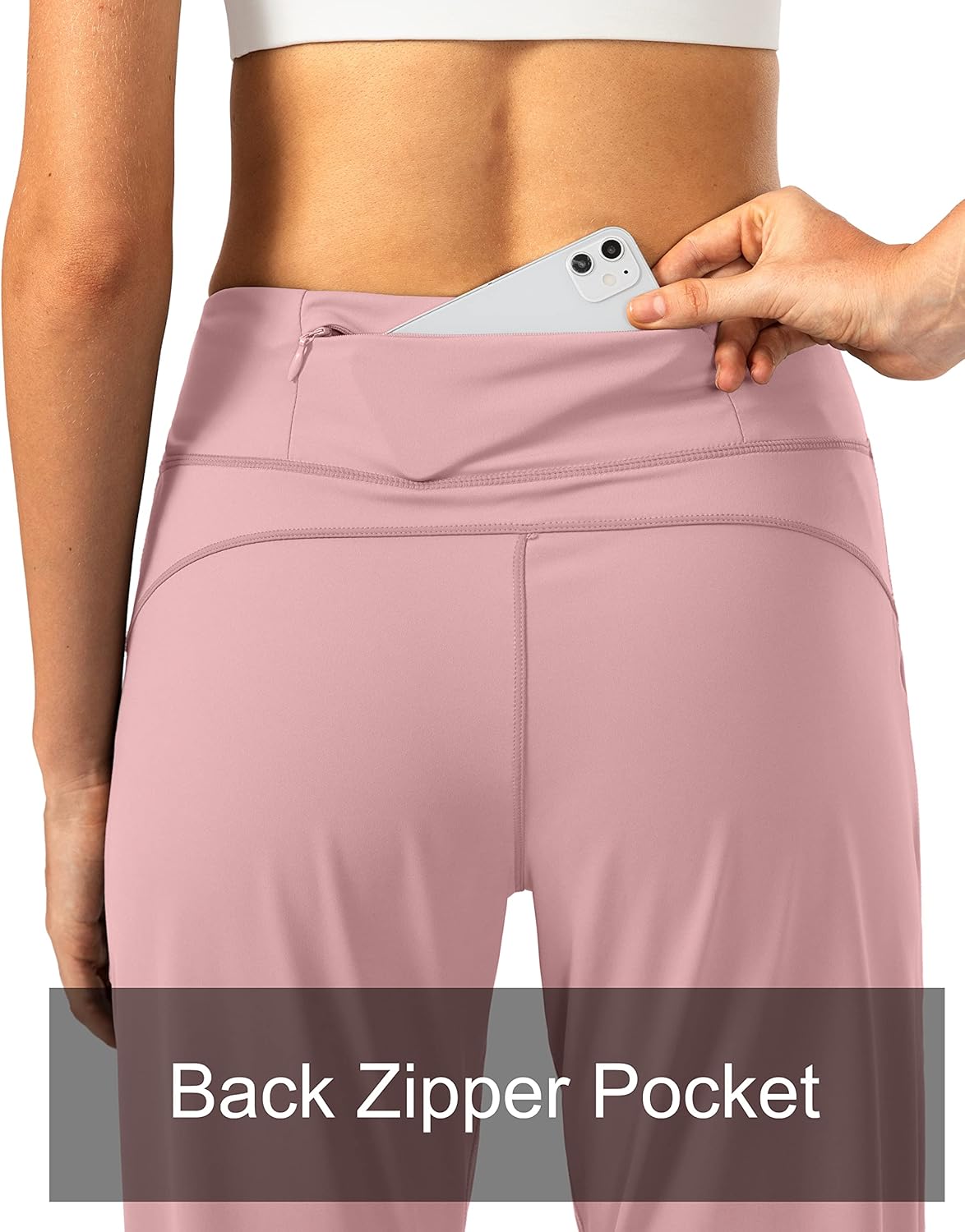 Soothfeel Women's High Waisted Joggers - Athletic Yoga Pants with Zipper Pockets | Petite/Regular/Tall
