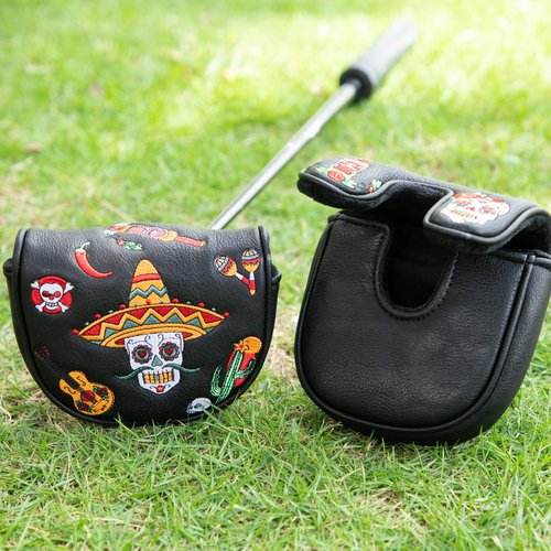 Golf Mallet Putter, Sugar Skull Magnetic Closure Premium Leather Golf Club Head Covers Fits for Golf OZ1 MEZZ 1 MEZZ1 MAX Putter