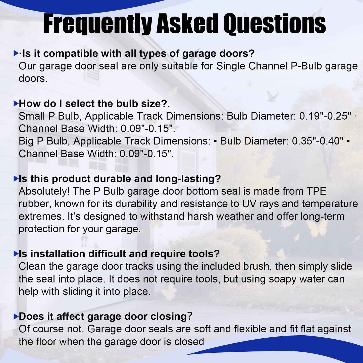 Symyda Garage Door Seal P Bulb – 10.2Ft Flexible Weatherproof TPE Seal for Drafts, Noise Reduction and Saves Energy, Easy DIY Installation, Temperature Resistant, Fits Single Channel Garage Door