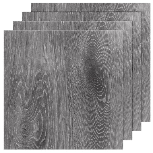 Waterproof Peel and Stick Vinyl Floor Tiles - 12x12 Wood Grey - 40 Sheets for Kitchen, Bathroom & RV