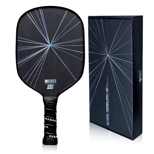 Kasaca Raw Carbon Fiber Pickleball Paddle, Carbon Friction Surface, High-Friction Textured Rackets, 16mm Thickness, USAPA Approved, Thermoformed for Intermediate & Advanced Players