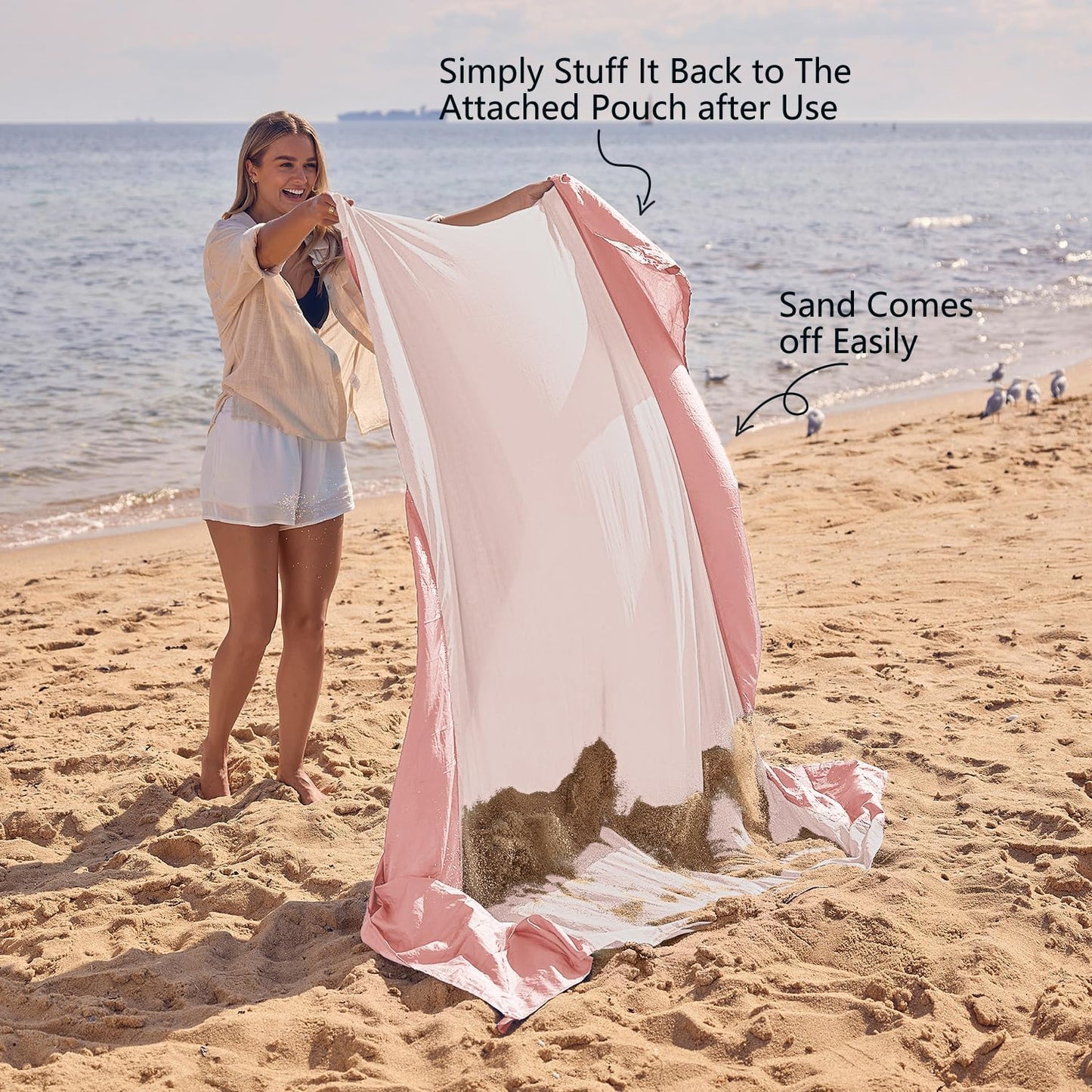 WEKAPO Beach Blanket - Extra Large Sandproof & Waterproof Mat | Quick-Drying, Compact Design for Vacation & Camping