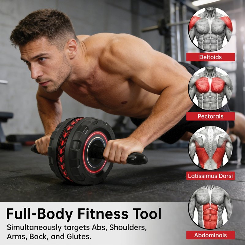 SaintCos Ab Roller Wheel for Abs Workout - Core Strength Training Equipment for Home Gym with Knee Pad, Abdominal Exercise Wheel for Men and Women