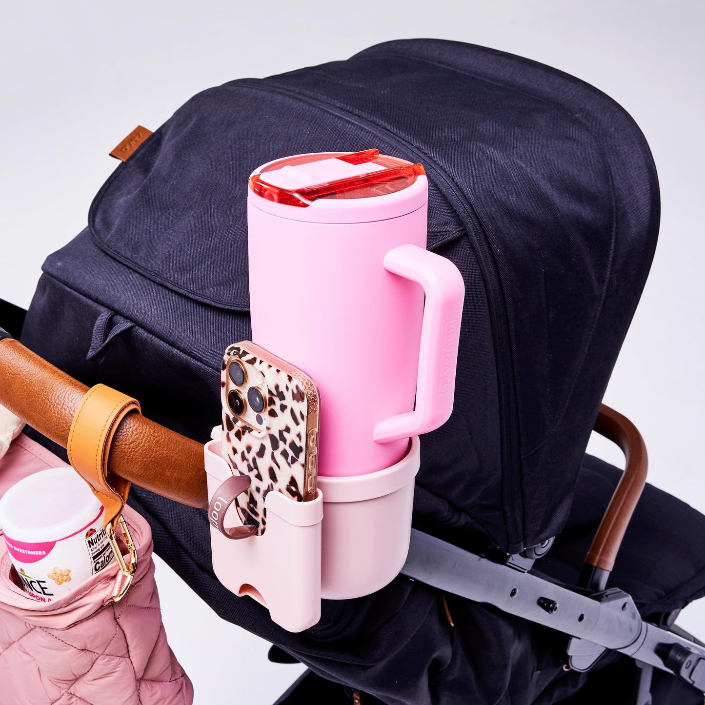 BrüMate Era Flip 40oz Tumbler with 100% Leakproof Covered Straw Lid | Hygienic Covered Straw | Insulated Stainless Steel Water Bottle with Handle | Cup Holder Friendly | BPA-Free (Onyx Leopard)