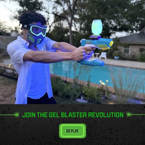 Gel Blaster Elite Face Mask - Glow in The Dark Tactical Face Mask with Detachable Goggles & Adjustable Headband - Facemask with Vented Jaw Frame Fits All Types of Faces - for Ages 14+