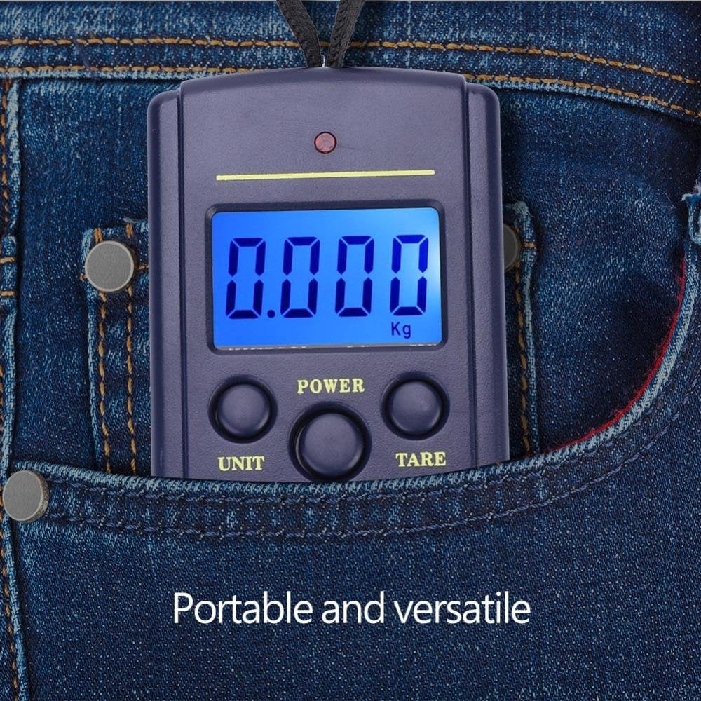 Skiennix Digital Fishing Scale - Portable 40kg Hanging Hook Scale with LCD Display for Accurate Weighing