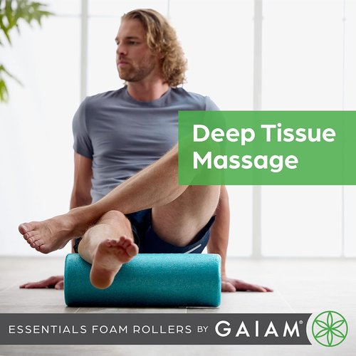 Gaiam Essentials Foam Roller - High Density Deep Tissue Massager for Back Pain Relief & Sore Muscles