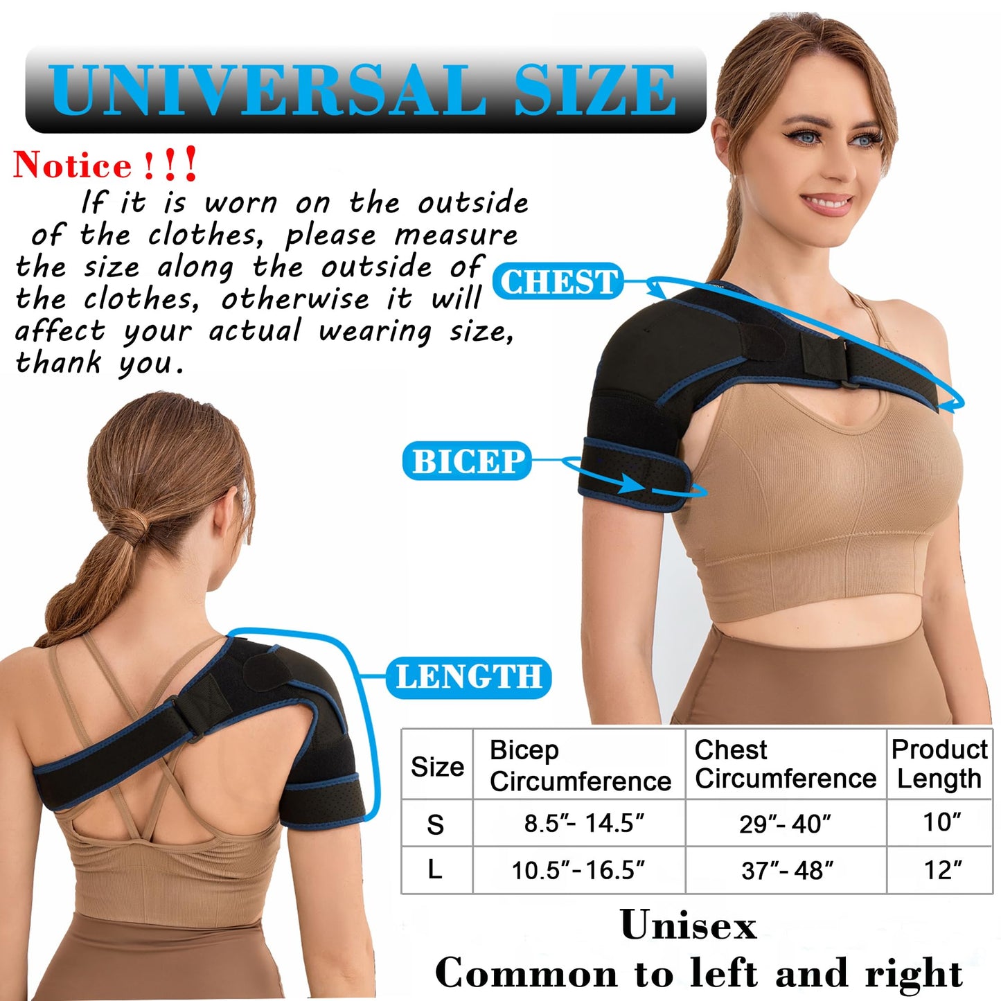 VISKONDA Shoulder Brace Sling Immobilizer and Compression Sleeve,Rotator Cuff Injury Supports for AC Joint Pain Relief,Arm Stability,Tear,Bursitis,Swelling,Tendonitis,for Men and Women (Black,Large)
