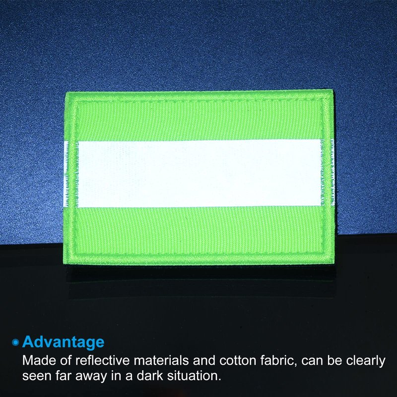 PATIKIL Reflective Patch 2x3, 4 Pcs Hook and Loop Fastener Safety Appliques for Night Sportsperson Worker Hiker, Green