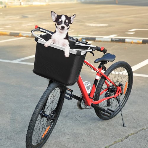Hedume Bicycle Basket, Folding Detachable Bike Basket, Multi-Purpose Bike Handlebar Basket Front for Pet, Shopping, Commuter, Camping and Outdoor, Quick Release Easy Install