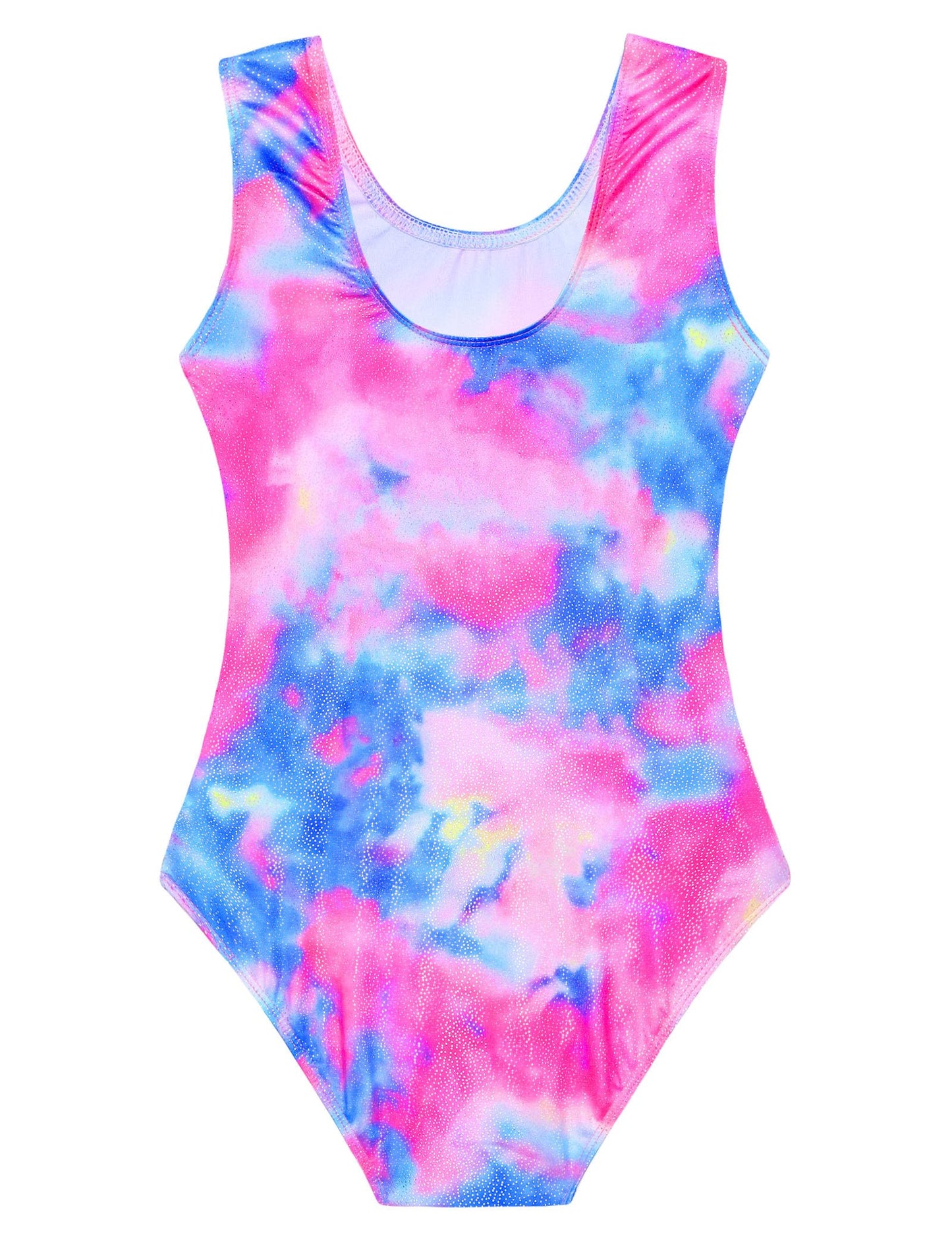 Domusgo Gymnastics Leotards for Girls 5-6 Years Old Blue Rose Sparkly One Piece Tumbling Outfits