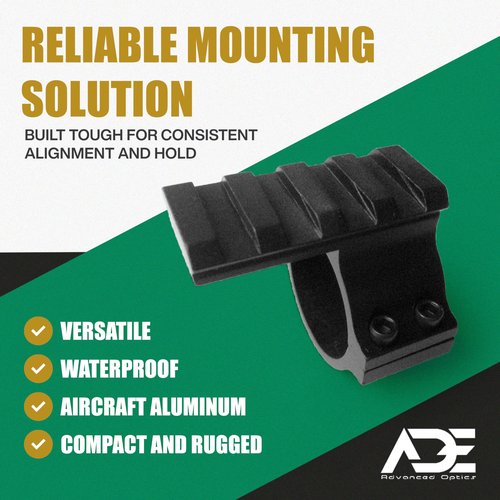 Ade Advanced Optics 30mm Scope Ring Adapter – Precision Machined 6061 Aluminum Mount with Picatinny, Weaver, and Universal Rails – Compatible with Red Dot, Laser, or Flashlight Attachments