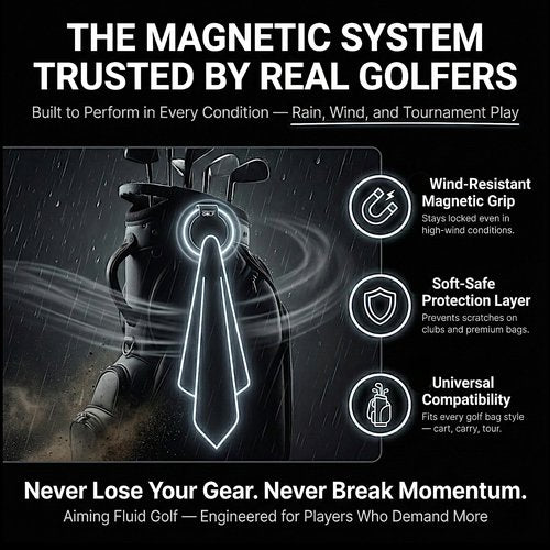 Aiming Fluid Golf Magnetic Landing Pad – Industrial Steel Core, Universal Fit for All Golf Bags, Soft-Safe Protection Layer – Secure Mount for Magnetic Golf Towels, Rangefinder & Golf Accessories