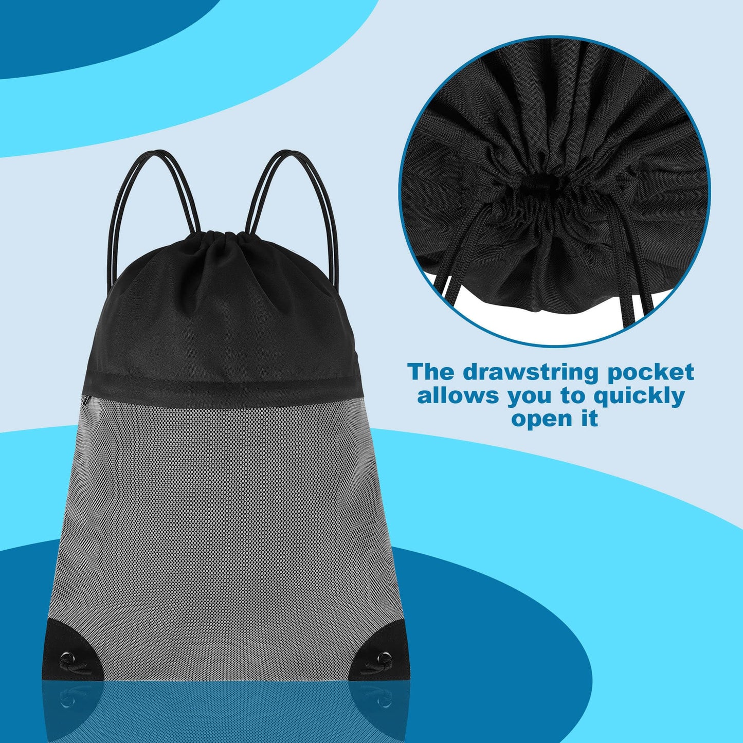 TILYMOL Drawstring Backpack for Sports - Small Gym Bag for Men & Women