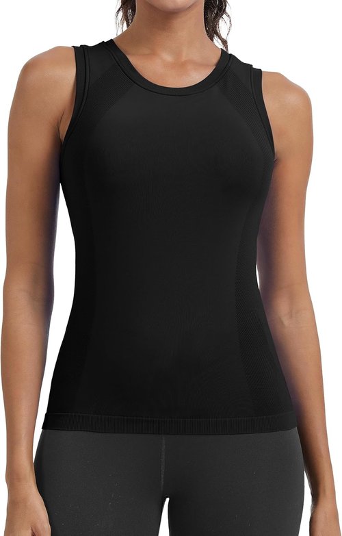 MathCat Women's Seamless Workout Tank Top - Built-In Bra & Sleeveless Design for Yoga & Daily Wear