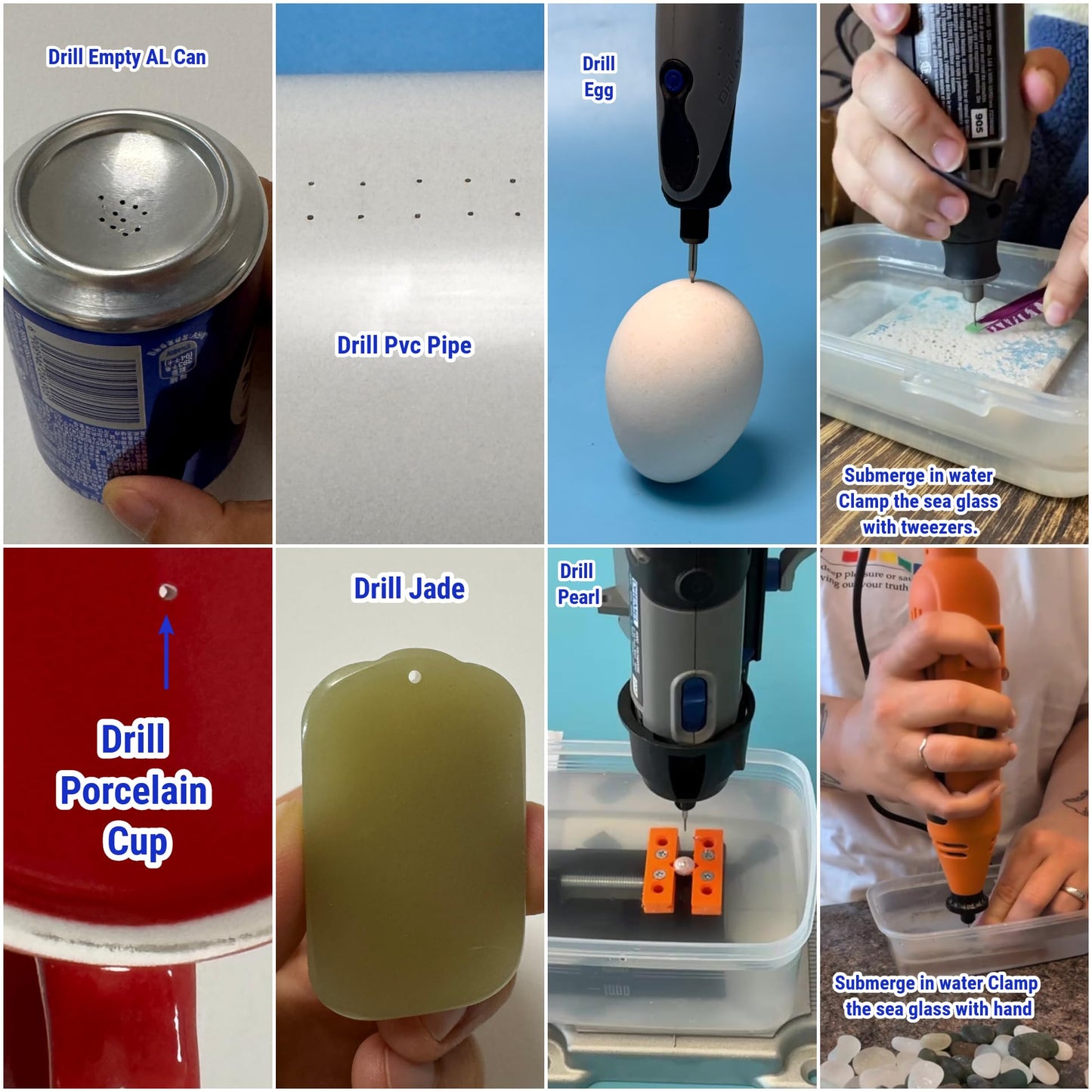 30Pcs 1mm/20Pcs, 2mm/5Pcs, 3mm/5Pcs, 150-Grit Diamond Drill Bits 1/8 Shank Compatible with Dremel for Drilling Grinding Glass Stone Jewelry Metal Diamond Tip