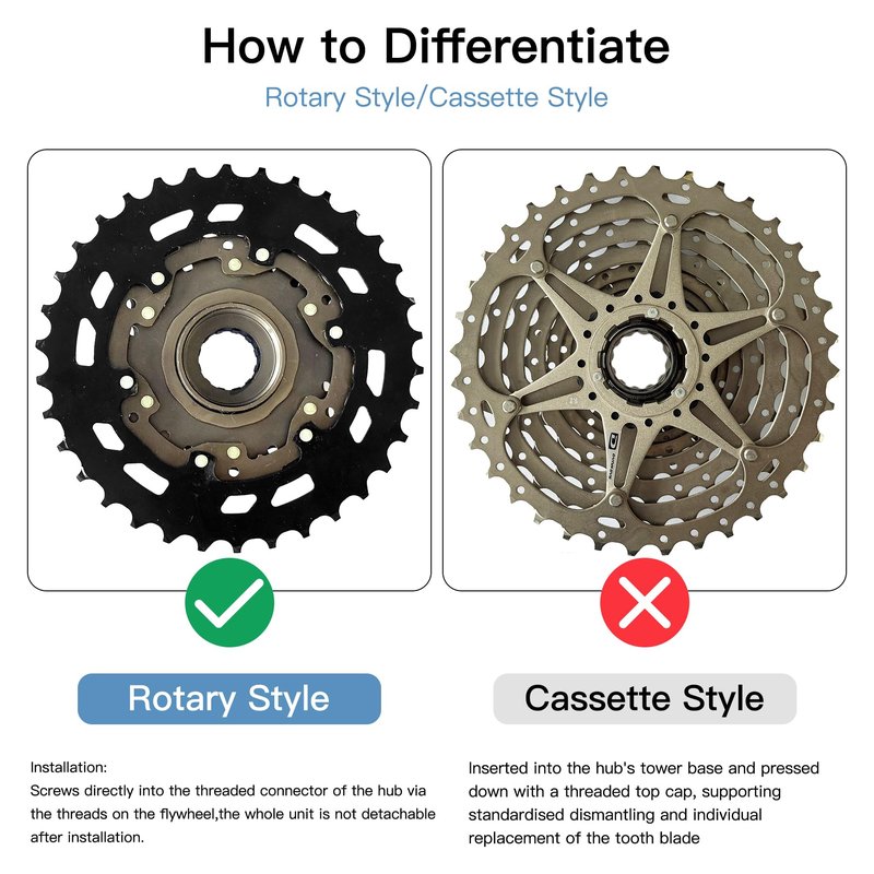 Aikolesa MF-TZ500-7 Bicycle Freewheel, 7 Speed Bike Freewheel, 14-34T Multiple Freewheel Cycling Replacement Part