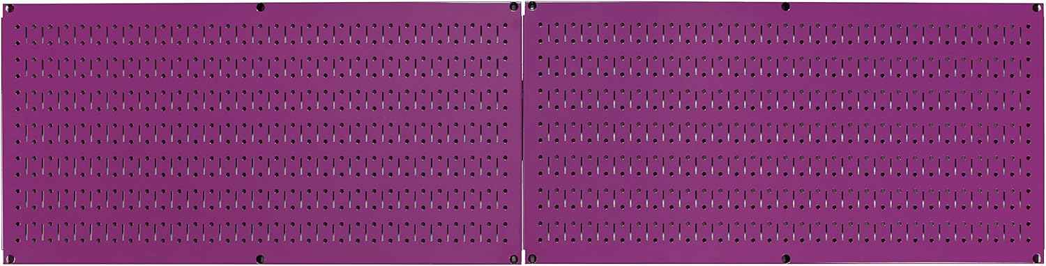 Galvanized Steel Pegboard Rack - 2 Pack 32” x 16” Metallic Tool Storage Panels