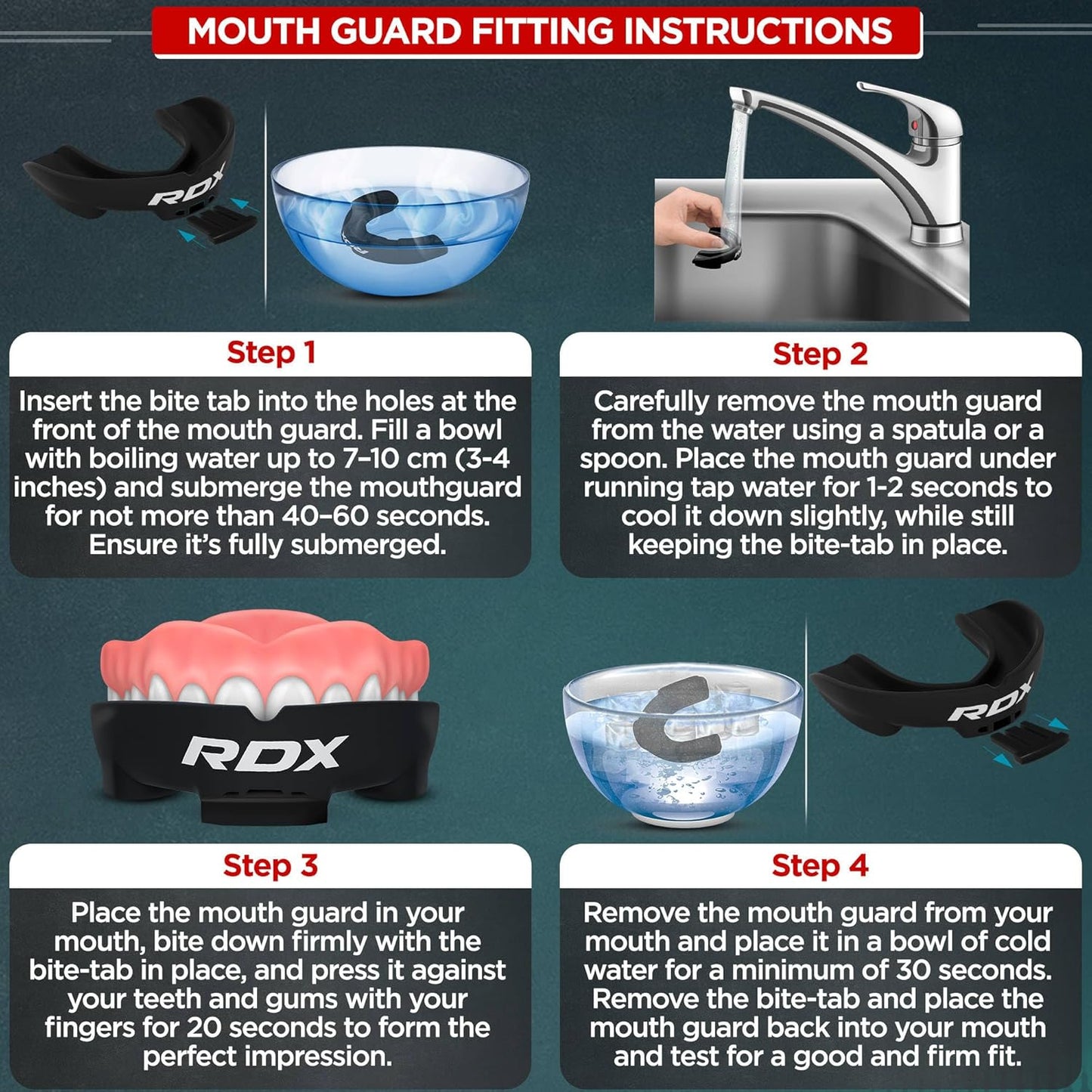 RDX Mouth Guard - Adult Gum Shield for Boxing, MMA, Kickboxing & More | Includes Storage Case, Fits Ages 12+