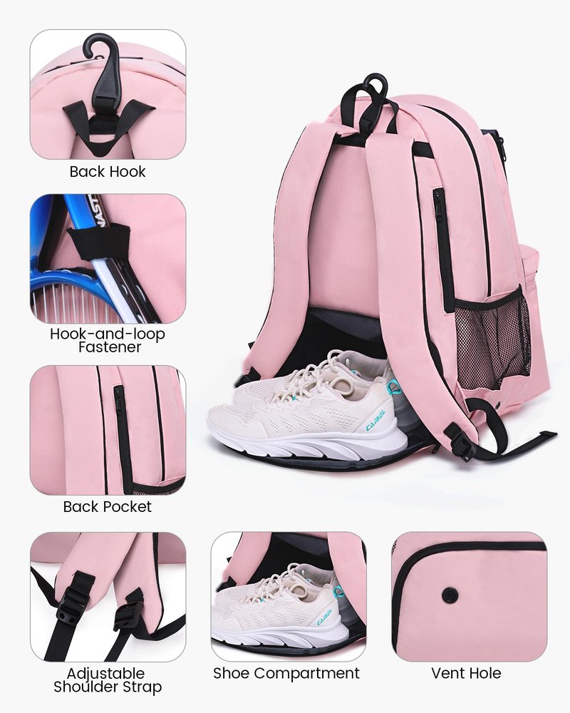 Sucipi Tennis Bag Professional Tennis Backpack for Men and Women Racket Bags with Ventilated Shoe Compartment, Holds 2 Tennis Rackets, Pickleball Paddles