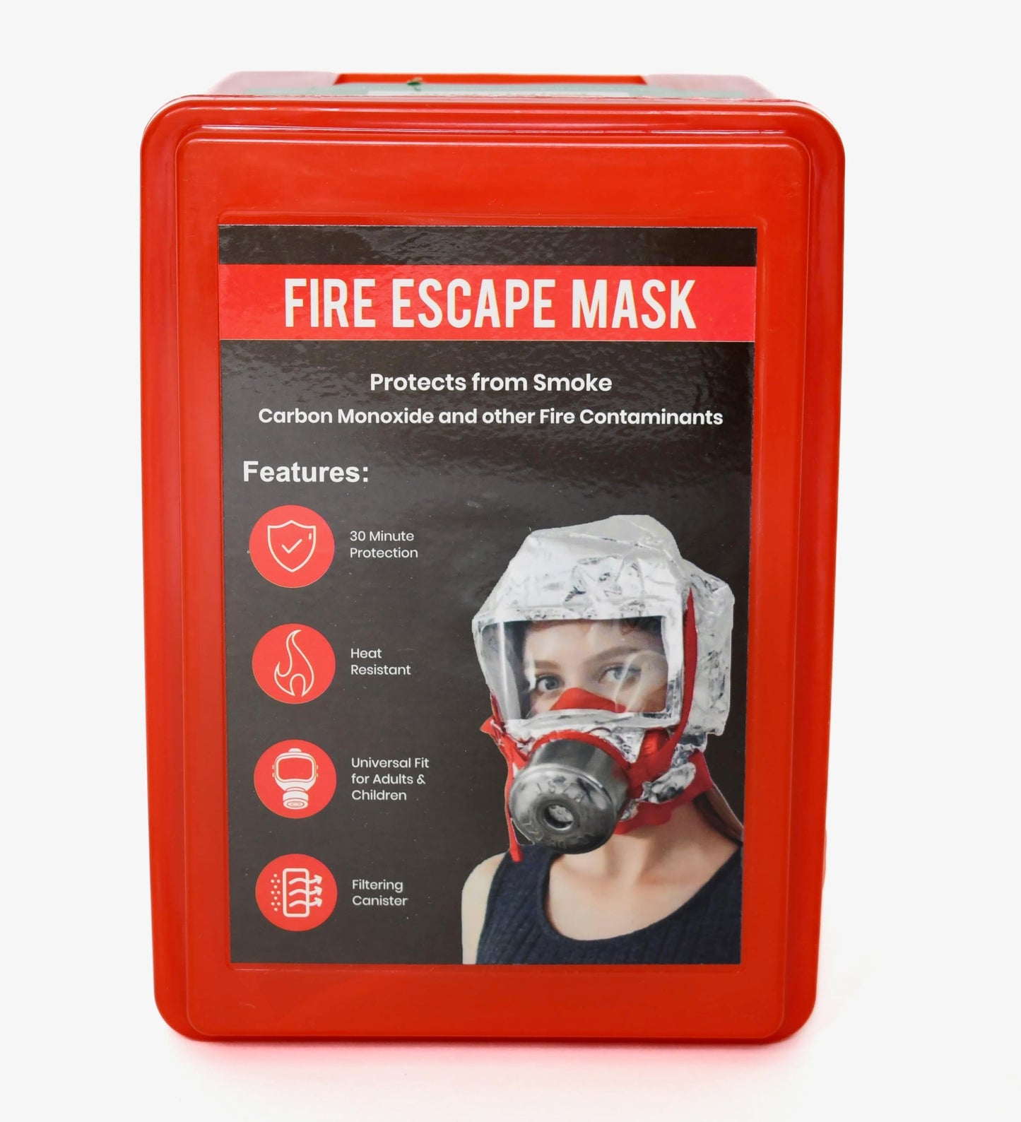 W WILKEN Fire Escape Mask & Hood | 30-Min Respirator for Smoke & Carbon Monoxide | Single-Use Emergency Protection (4)