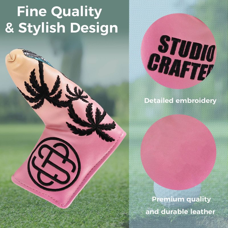 Studio Crafted 64 Impala Miami Golf Square Mallet Putter Cover Magnetic (Mallet Putter Cover)