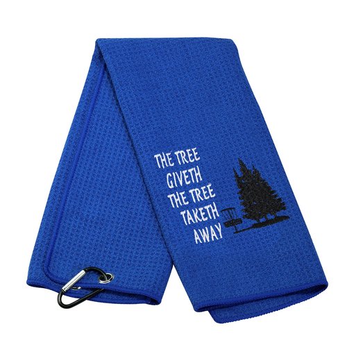 JXGZSO Disc Golf Towel The Tree Giveth The Tree Taketh Away Towel Golf Gifts Golf Towel with Clip (The Tree Taketh T)