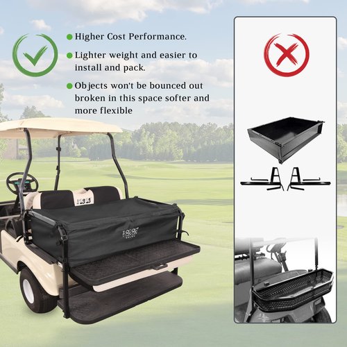 10L0L Cargo Bag for 4 Passenger Golf Carts, Storage Grocery Shopping Bag for Yamaha, EZGO TXT/RXV, Club Car DS/Precedent Golf Cart