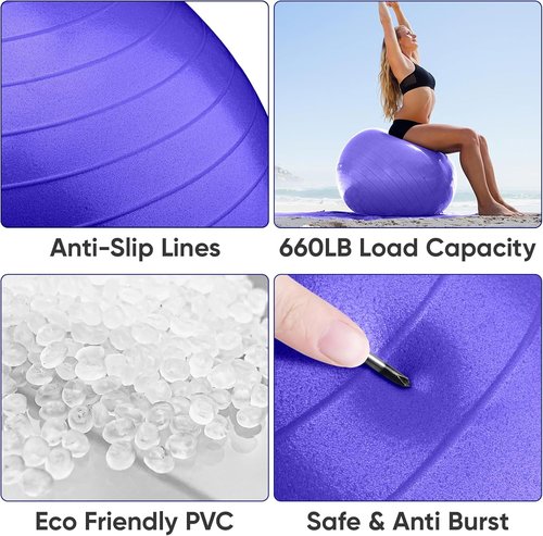 APEXUP Yoga Ball | Anti-Slip Heavy Duty Exercise Ball for Fitness & Core Workouts | 5 Sizes Available