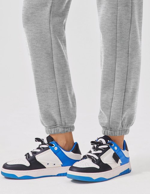PINSPARK Womens Fleece Sweat Pants High Waisted Jogger Sweatants Casual Cinch Bottom Athletic Pants with Pockets Warm Workout Running Pants PL Heather Grey