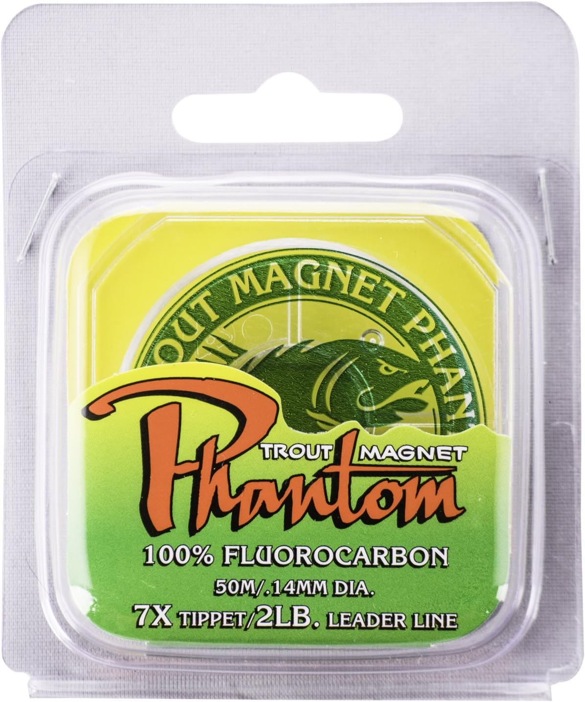 Trout Magnet Phantom Fluorocarbon Leader - Ultra-Invisible 100% Fluorocarbon Clear Fishing Line | 50 Meter Spool