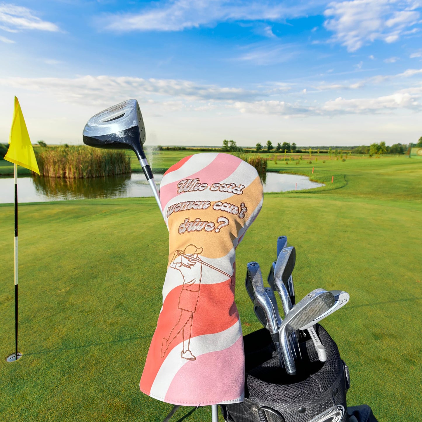 Driver Headcover Funny for Women - Who Said Women Can't Drive? | Inappropriate Driver Covers for Golf Clubs Gift | Ladies Golf Drivers Head Covers | Waterproof Faux Leather Putter Cover