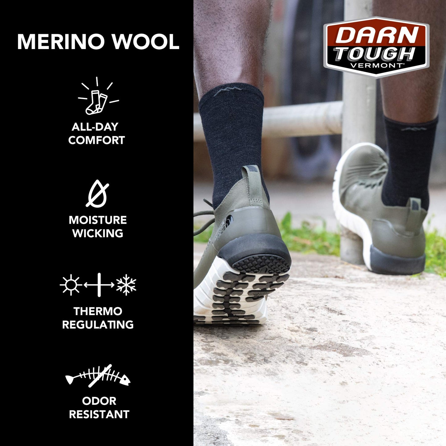 Darn Tough Men's Bolt Micro Crew Ultra-Lightweight with Cushion Running Sock (Style 1056) - Black, X-Large
