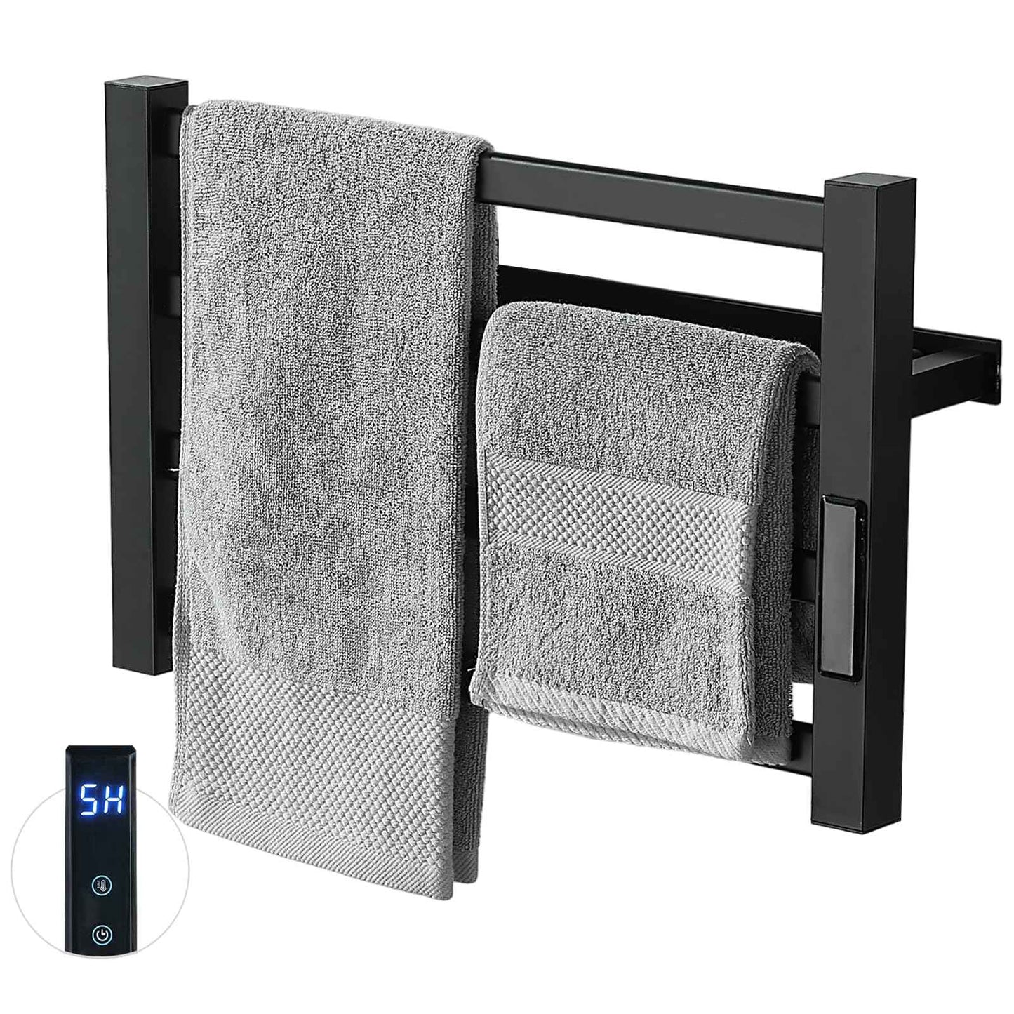 Heated Towel Rack，Towel Warmer with Built-in Timer, Stainless Steel Electric Towel Dryer Wall-Mounted Bath Heater