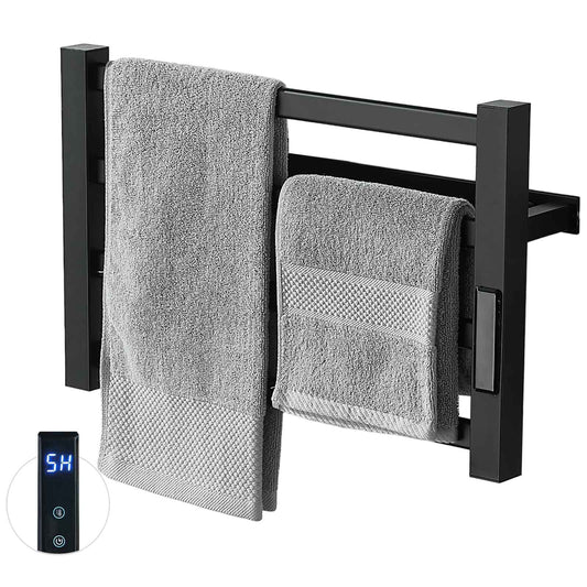 Heated Towel Rack，Towel Warmer with Built-in Timer, Stainless Steel Electric Towel Dryer Wall-Mounted Bath Heater