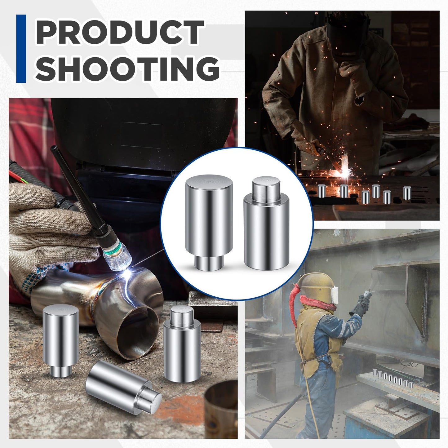 Hicarer 5 Pcs 5/8 x 1 x 1.5 Welding Table Fixture Pins Stop Alignment Square Quick Setup Fixturing Kit Welding Table Accessories for Portable Welding Table