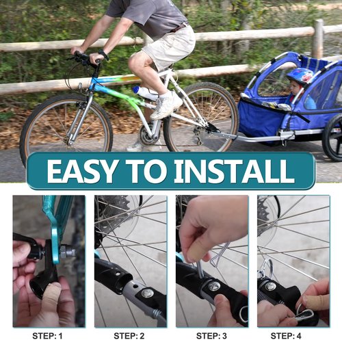 Bike Trailer Hitch Connector Coupler Bicycle Adapter for Children's Trailers,Cargo and Pet Bicycle Trailers,Black Adapter Accessories by Cenipar