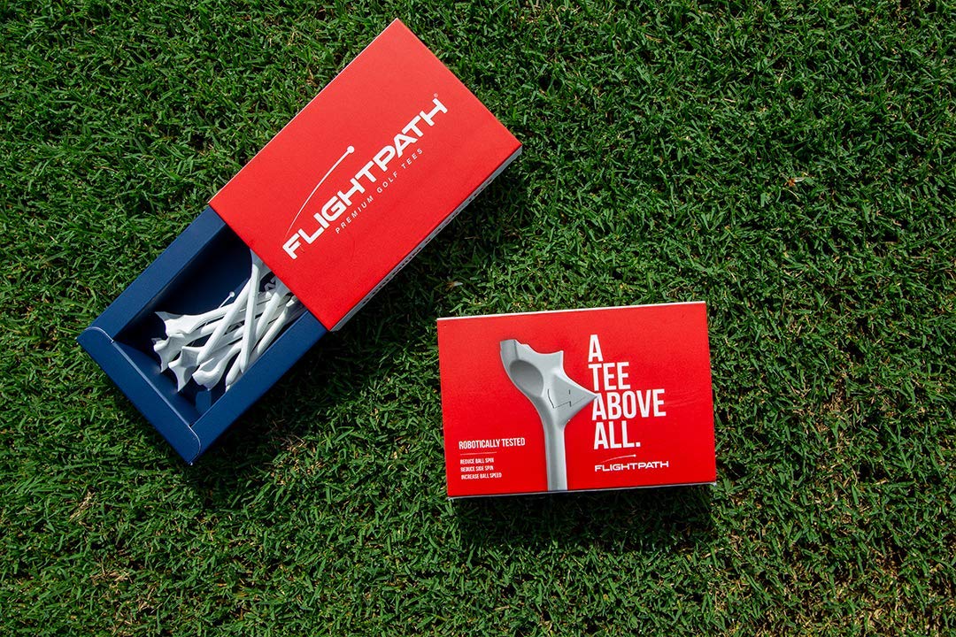 Flightpath Diamond Golf Tees – Patented Design to Reduce Spin for Long, Straight Drives – Low-Friction 3.25” Long Tees, Robotically Tested for Ball Spin – USGA Approved Performance – 8 Pack