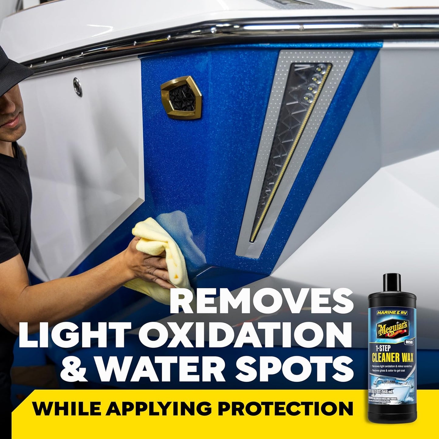 Meguiar's M5032 Marine/RV Cleaner Wax - One Step Formula for Easy Application | 32 Oz Bottle