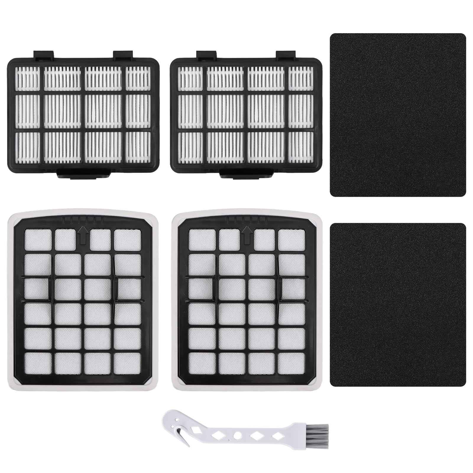 Attemart Replacment Filter Compatible with Eureka NEN186BL NEN180 Bagless Canister Vacuum Cleaner Replacement Parts, 2 Filters & 2 Dust Cup Filters Element, 4 Pack