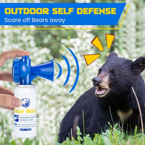 Bear Horn 1.4oz Self Defense Air Horn - 120dB Sound Heard Up to 1/2 Mile | Ideal for Hiking
