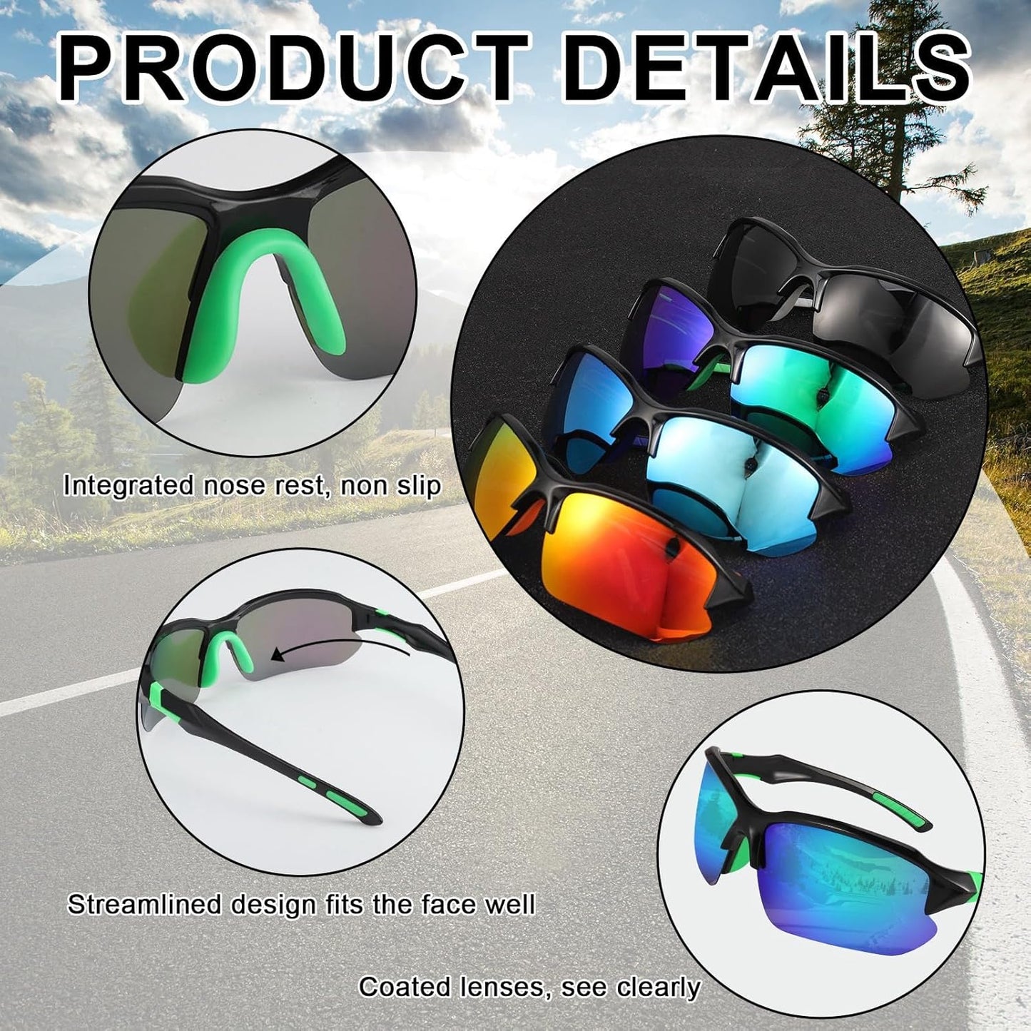 Skiennix Polarized Sports Sunglasses - UV Protection for Men & Women | Ideal for Baseball, Cycling, Running, Fishing