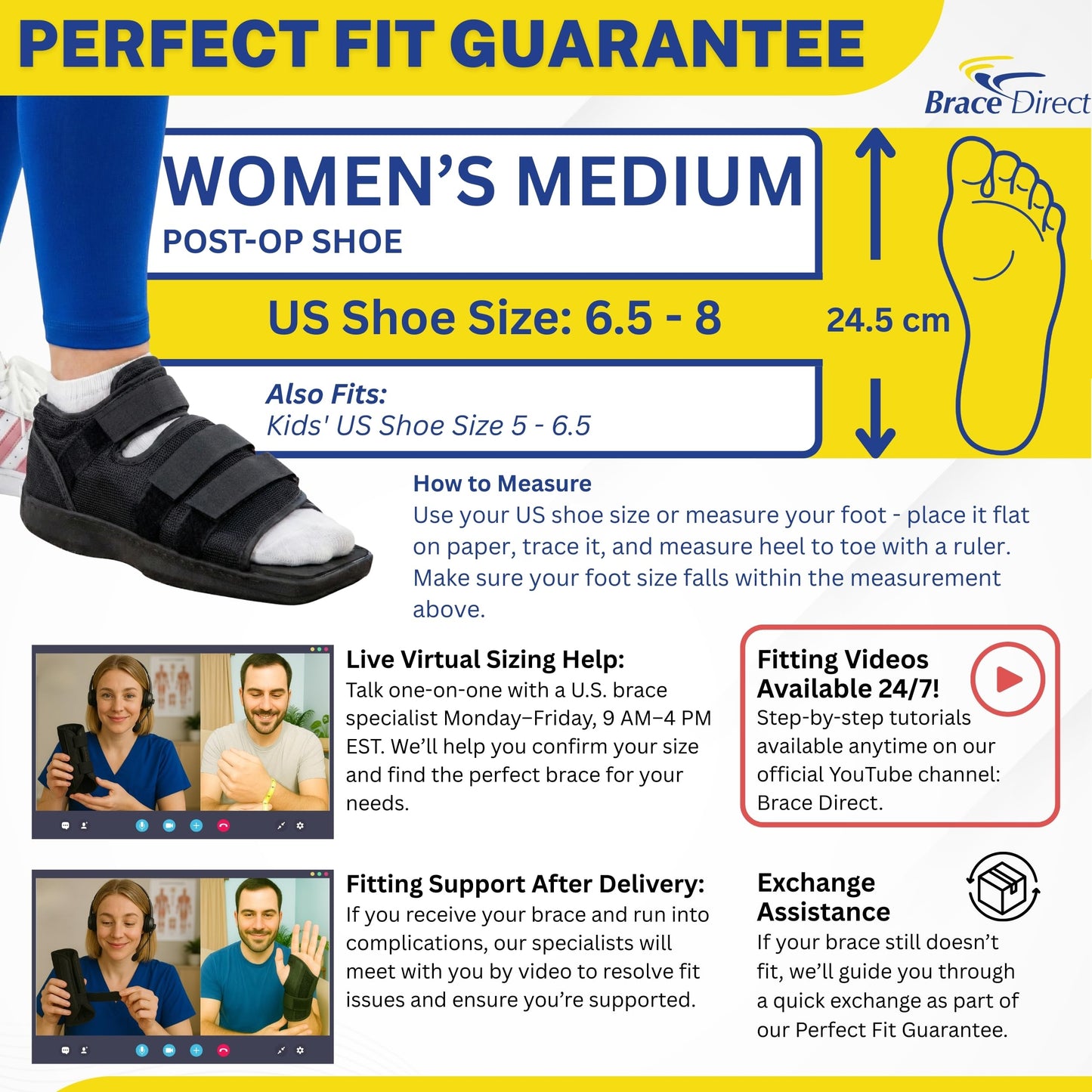Brace Direct Post Op Shoe, Broken Toe, Bunion & Stress Fracture Foot Brace